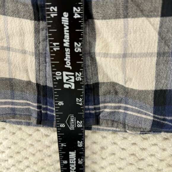 Rag & Bone Top Birdie Plaid Button Down Shirt Long Sleeve Blue Tan Gray Size LG - Picture 4 of 8